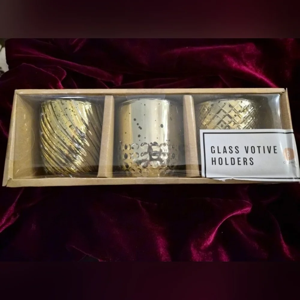 Three Pack Gold Finish Votive Candle Holders